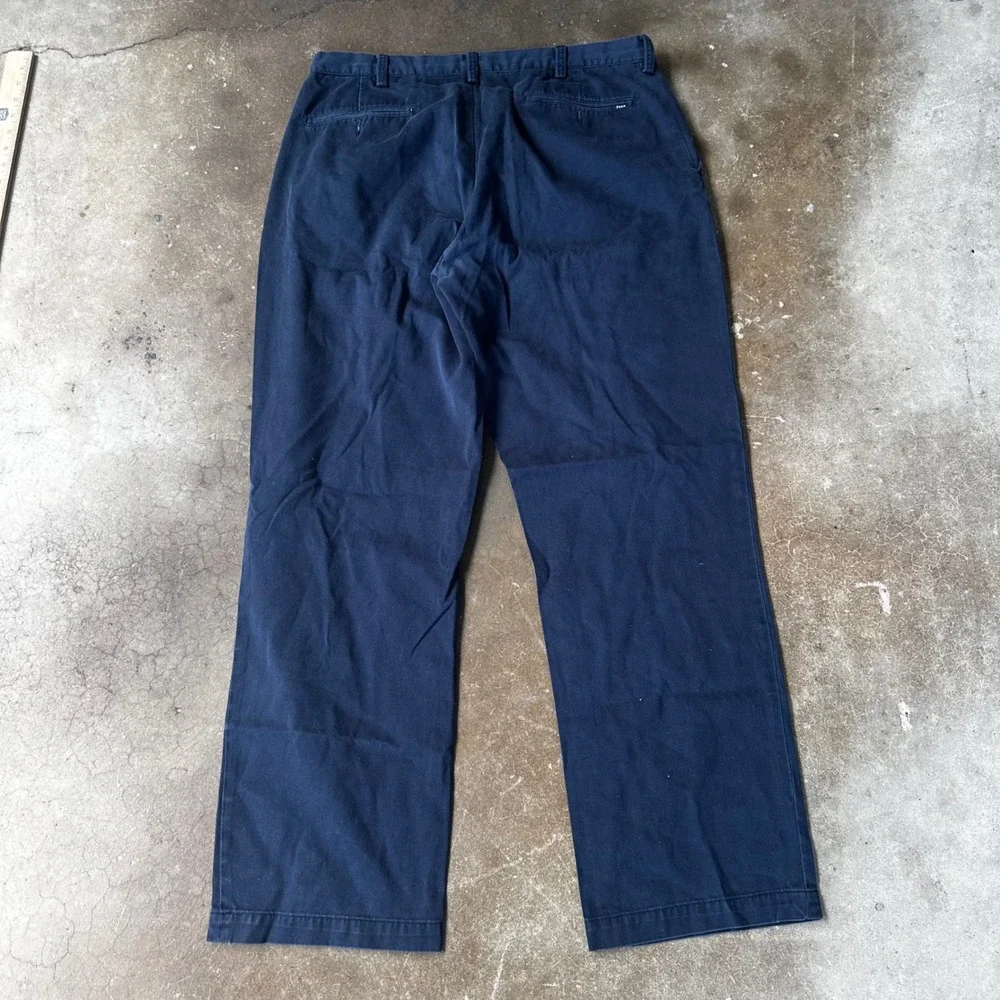 Polo Ralph Lauren Chino Pants Mens 36x32 Navy Blue Excellent Relaxed Fit Twill